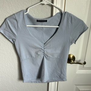 Brandy melville light blue scrunch top